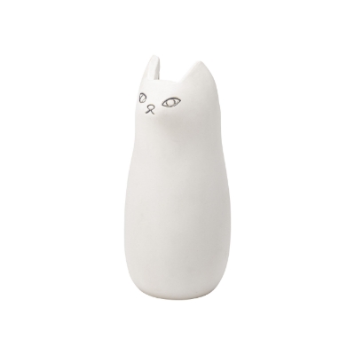 傘立て　猫　ホワイト　陶器