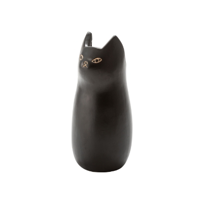 傘立て　猫　ブラック　陶器